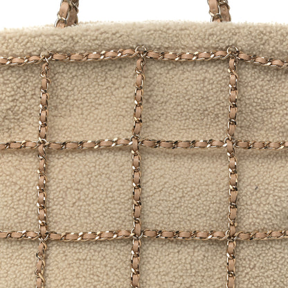 Chanel Shearling Small Shopping Chain Bag Beige 8 of 12