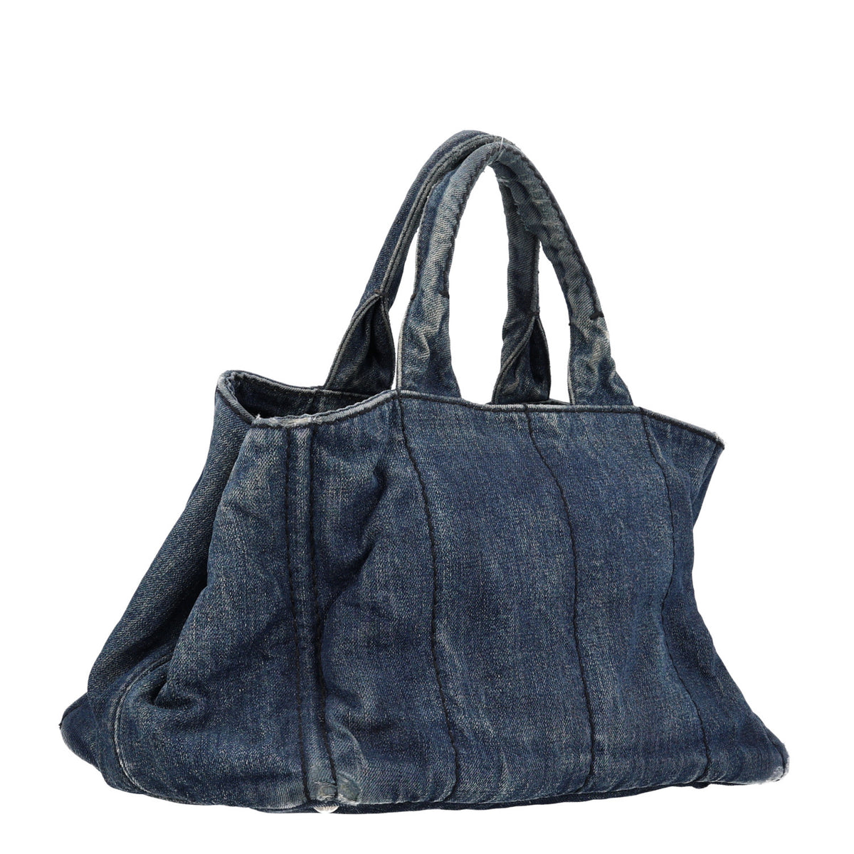 Prada Denim Logo Tote Avio 3 of 10