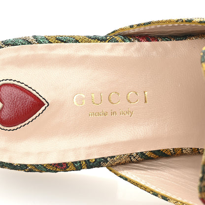 Gucci Iridescent Brocade Womens Princetown Slippers 36 Gold Multicolor 8 of 10