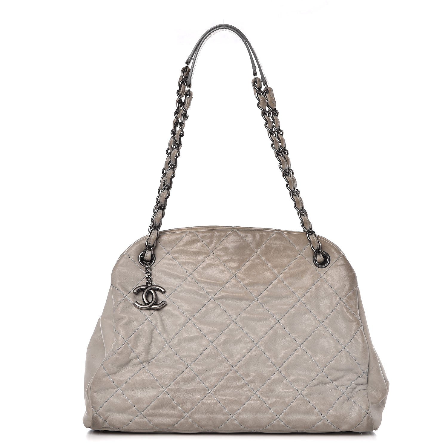 Chanel Iridescent Calfskin Large Just Mademoiselle Grey 1 of 17