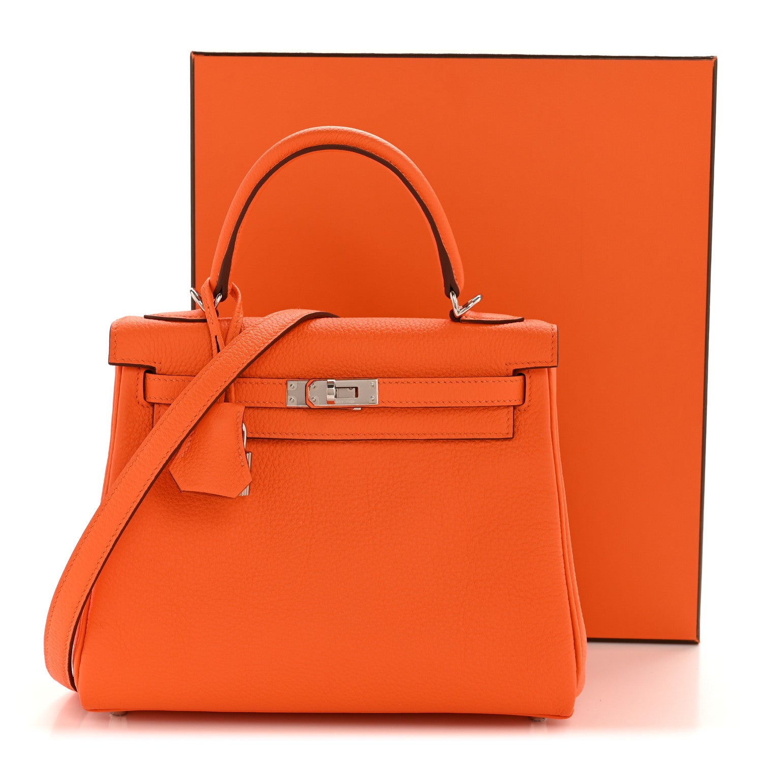 Hermes Togo Kelly Retourne 25 Orange Minium 14 of 14