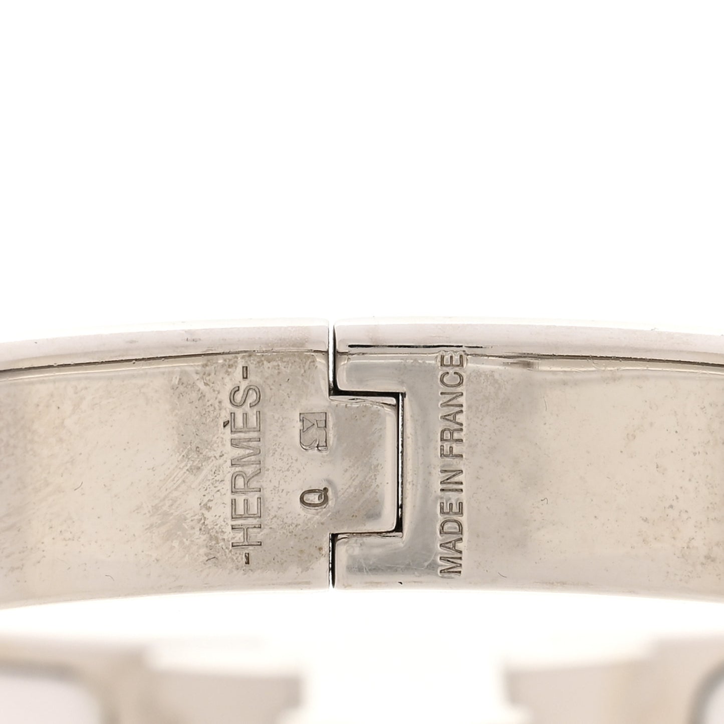 Enamel Narrow Clic Clac H Bracelet PM White