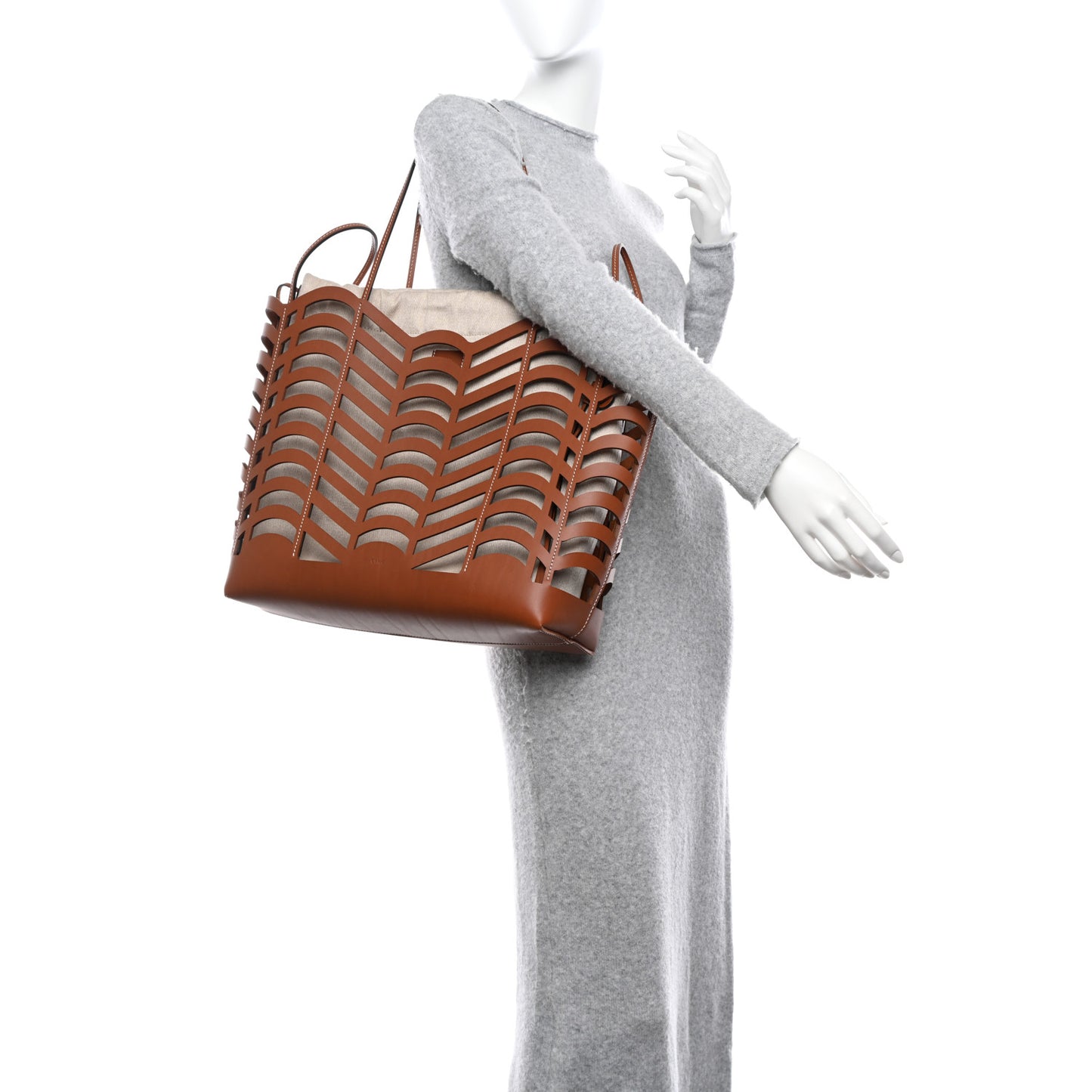 Calfskin Medium Kayan Basket Tote Bag Caramel