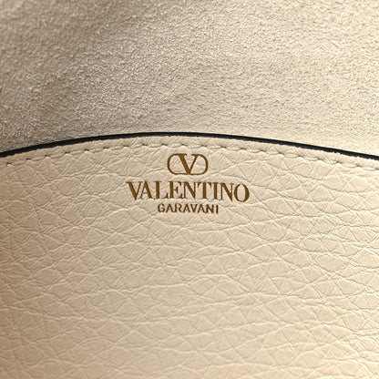 Valentino Garavani Pebbled Calfskin Vlogo Small Top Handle Shoulder Bag Ivory 6 of 9