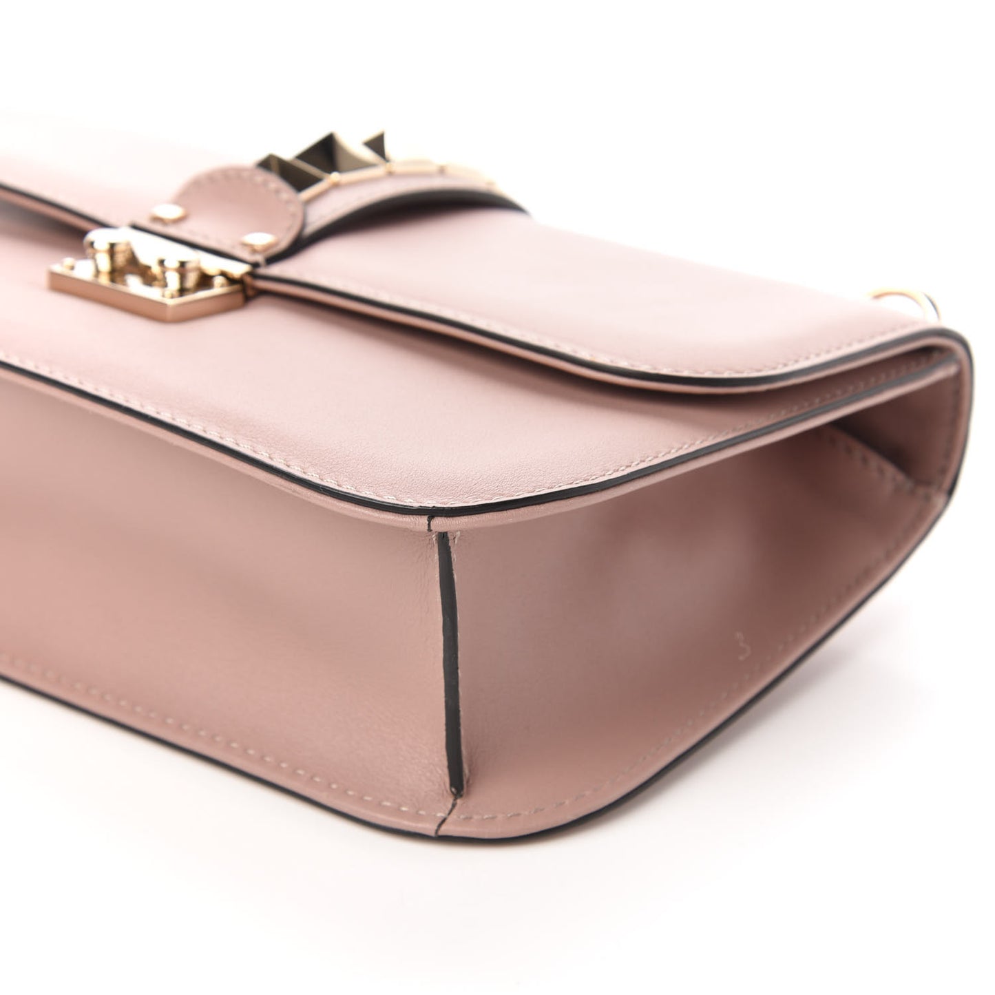 Vitello Medium Glam Lock Rockstud Flap Poudre