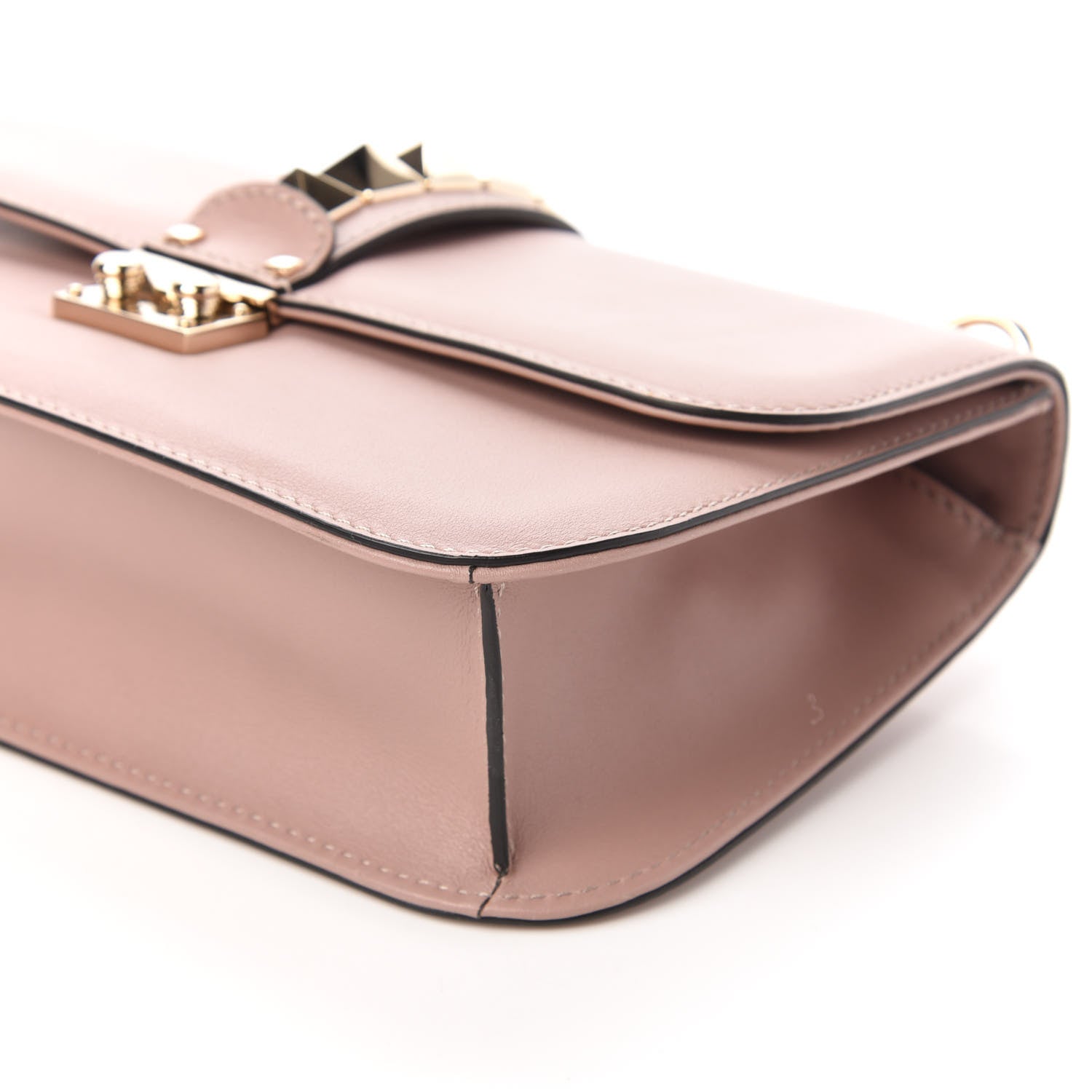 Valentino Garavani Vitello Medium Glam Lock Rockstud Flap Poudre 8 of 10