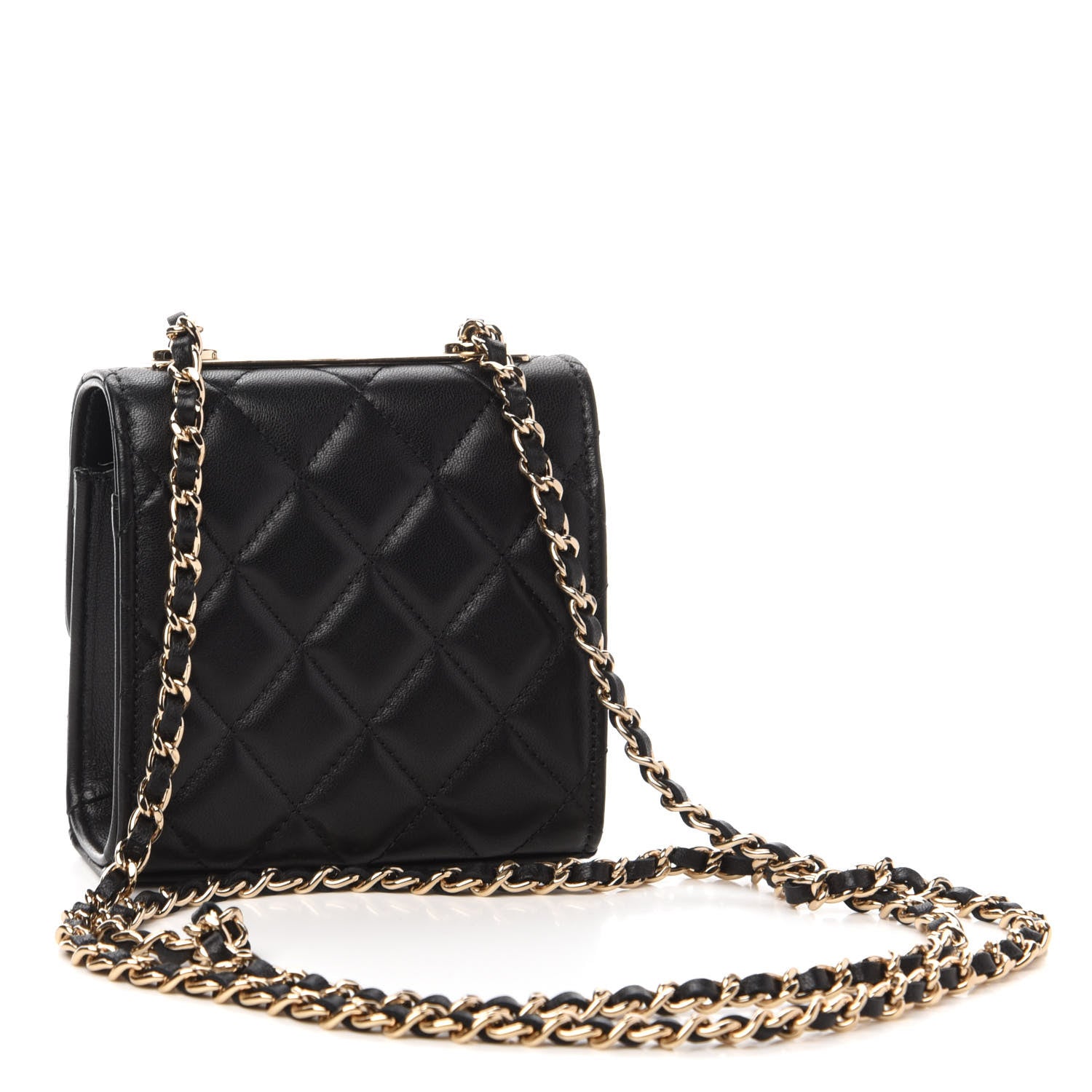 Chanel Lambskin Quilted Mini Trendy CC Chain Wallet Black 3 of 11