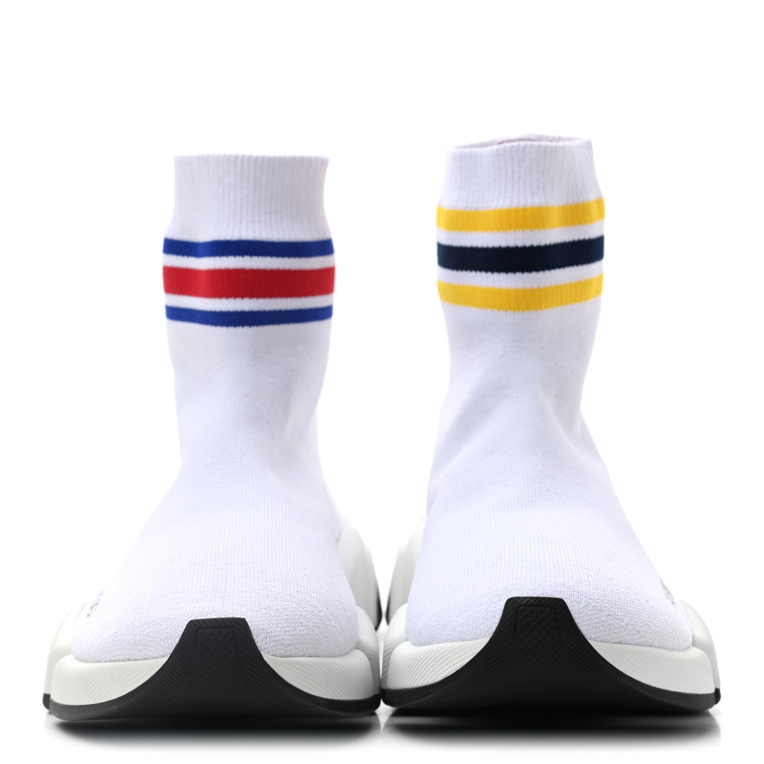 Balenciaga Technical 3D Recycled Knit Striped Womens Speed 2.0 Sneakers 37 White Multicolor 2 of 8