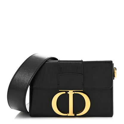 Christian Dior Crackled Lambskin 30 Montaigne Box Bag Black 1 of 11