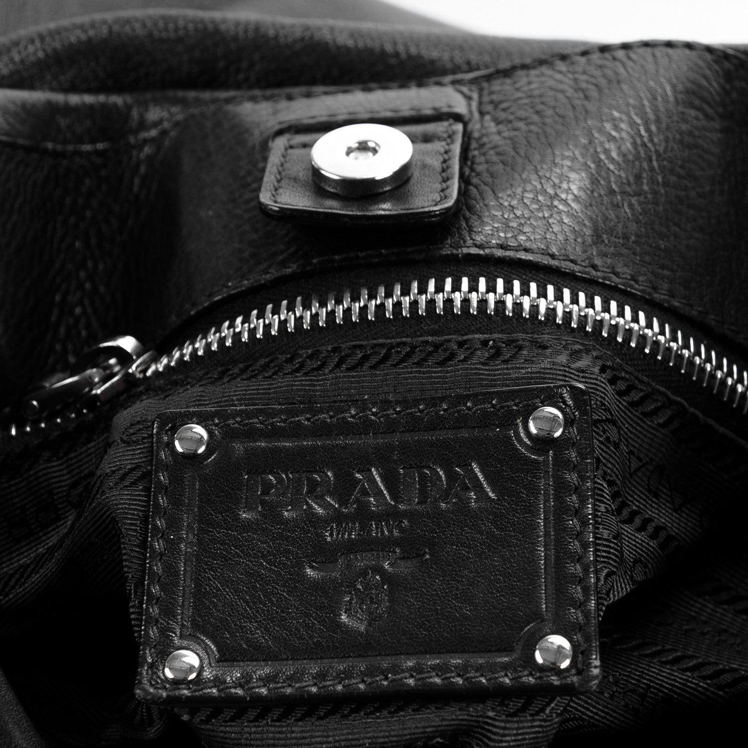 Prada Soft Calf Flap Shoulder Bag Nero Black 6 of 7