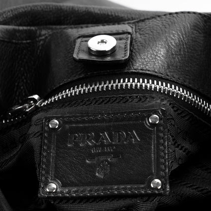 Prada Soft Calf Flap Shoulder Bag Nero Black 6 of 7