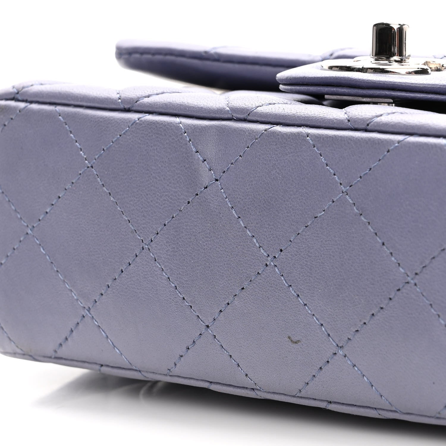 Chanel Lambskin Quilted Mini Rectangular Flap Light Purple 12 of 12