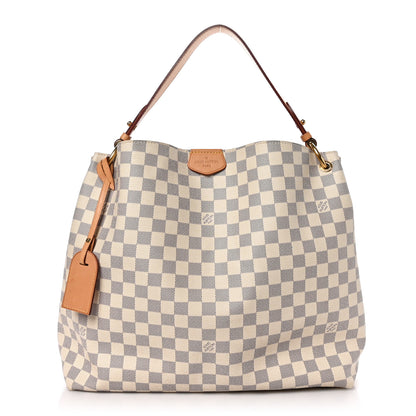 Louis Vuitton Damier Azur Graceful MM Rose Ballerine 1 of 9