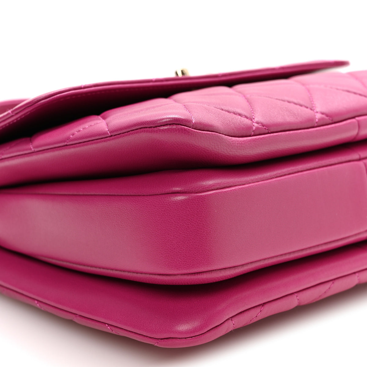Lambskin Quilted Small Trendy CC Flap Dual Handle Bag Dark Pink