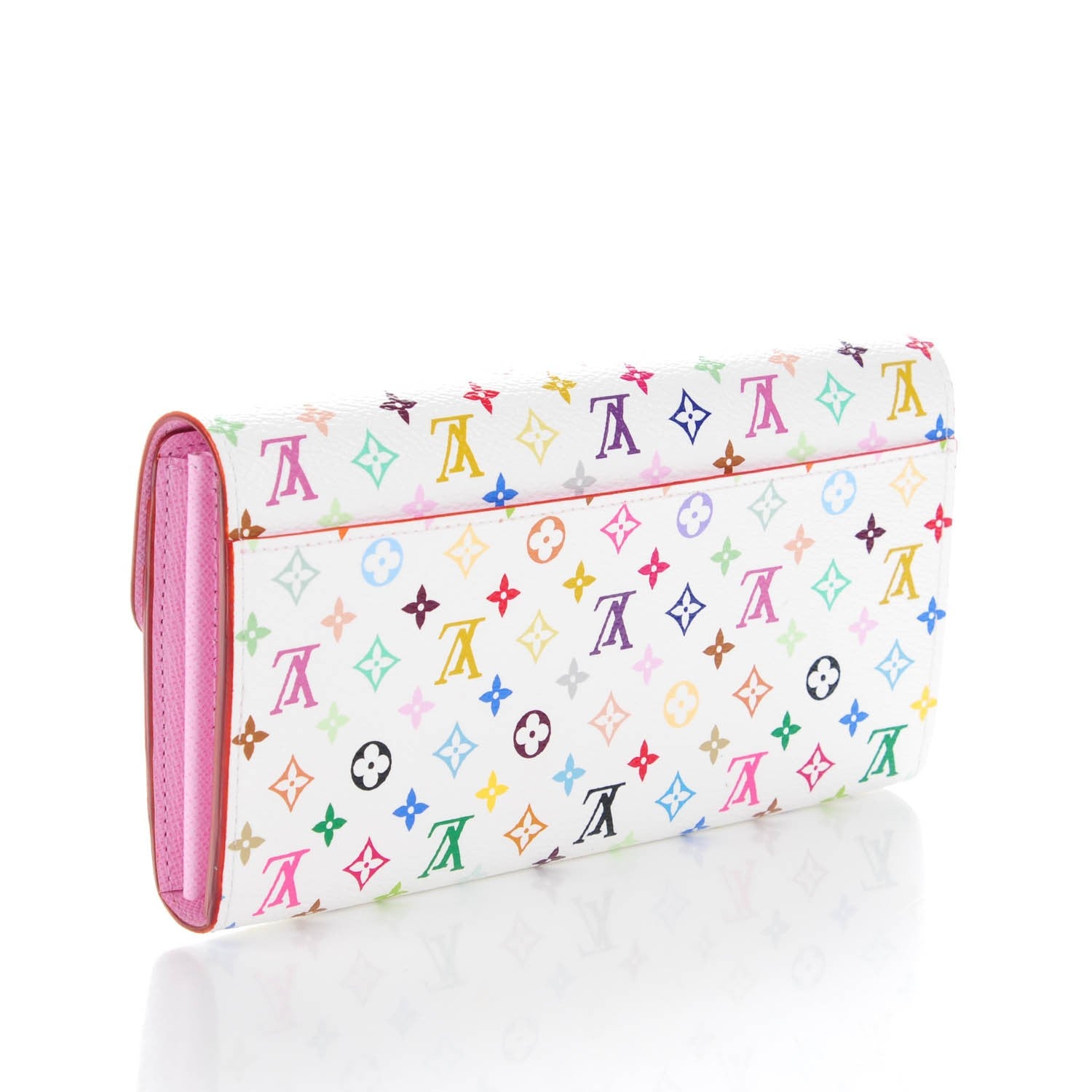 Louis Vuitton Monogram Multicolor Sarah Wallet NM White Litchi 3 of 7