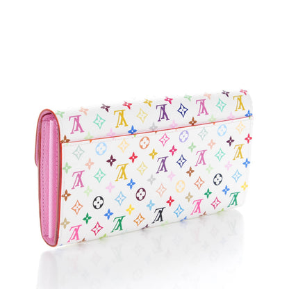 Louis Vuitton Monogram Multicolor Sarah Wallet NM White Litchi 3 of 7