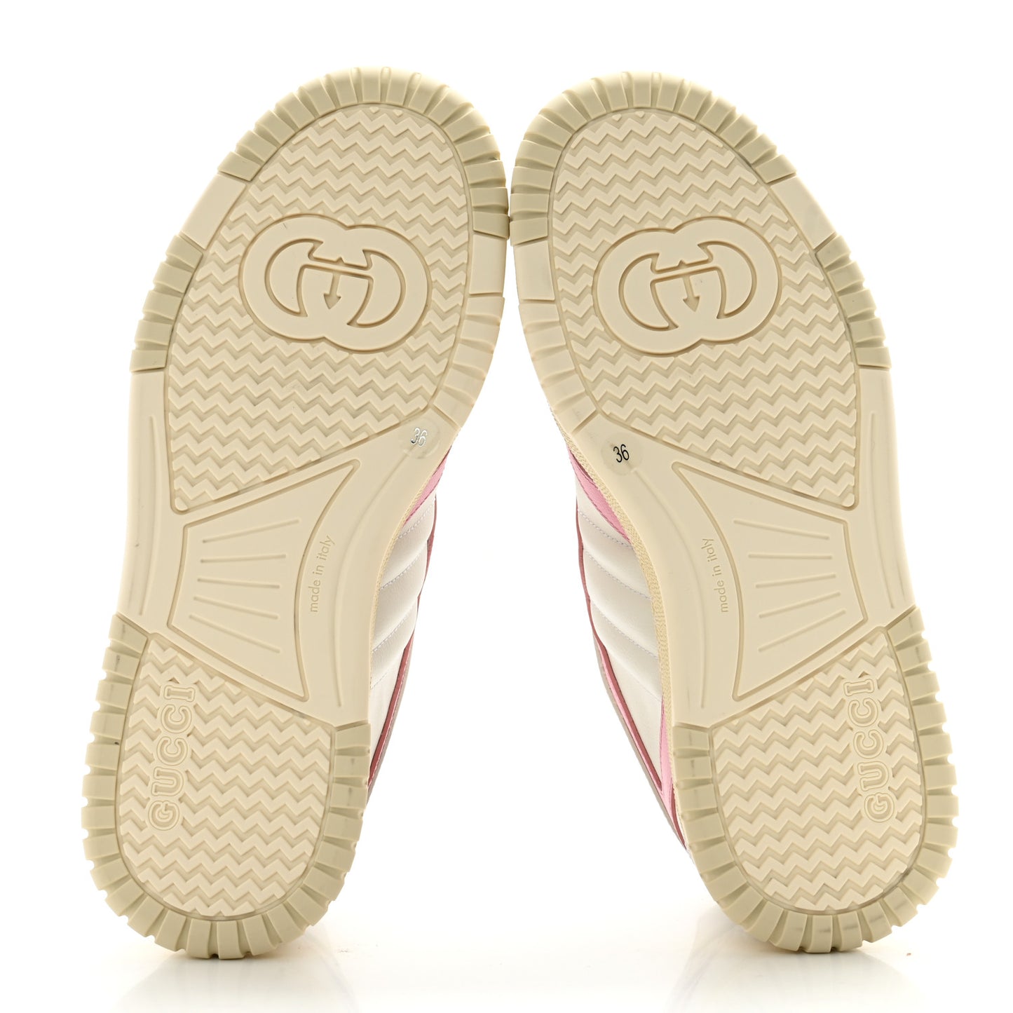 Calfskin Womens Re-Web Sneakers 36 White Pink