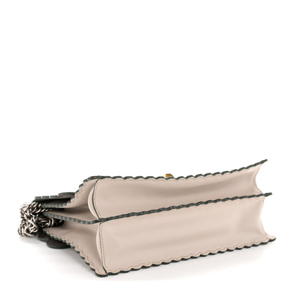 Fendi Vitello Liberty Scalloped Studded Kan I Shoulder Bag Grigio Polvere 4 of 13