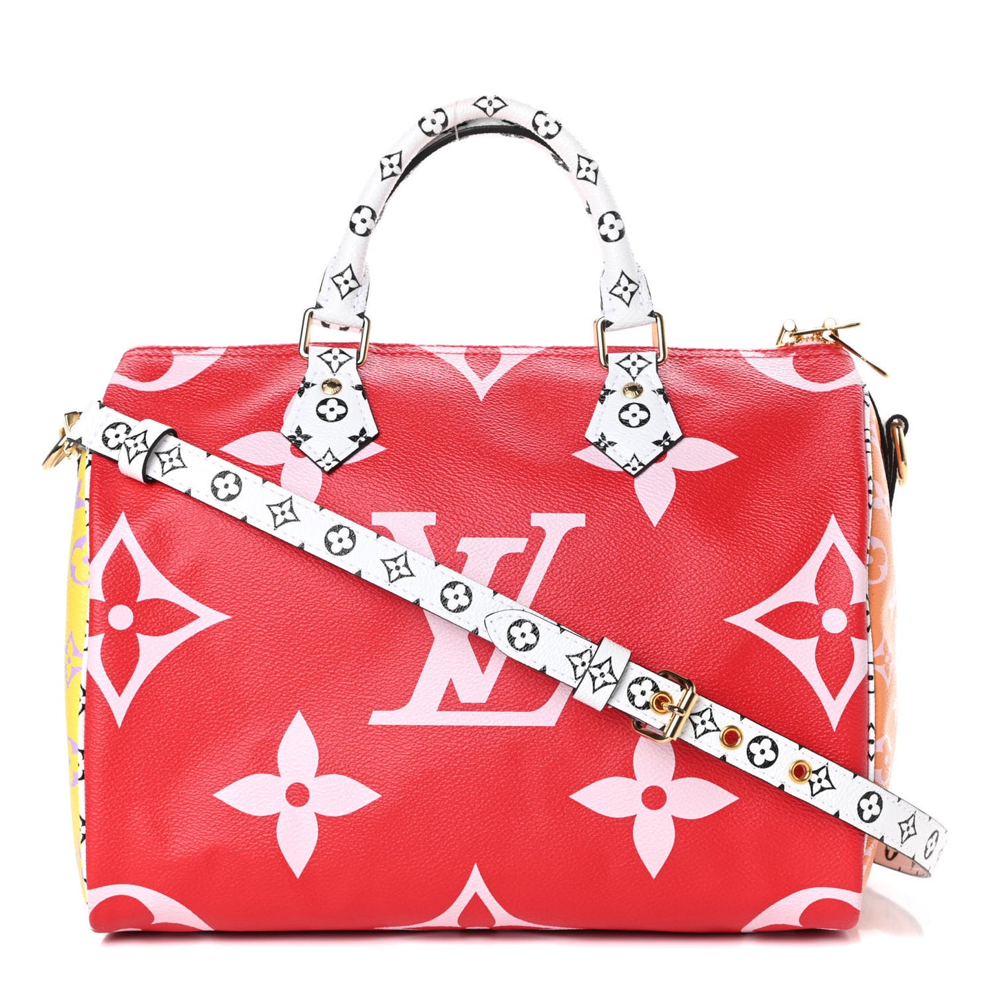 Monogram Giant Speedy Bandouliere 30 Rouge