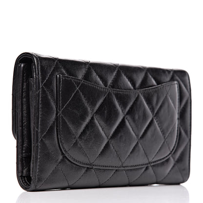 Chanel Metallic Aged Calfskin Quilted Reissue Long Flap Wallet So Black 3 of 12