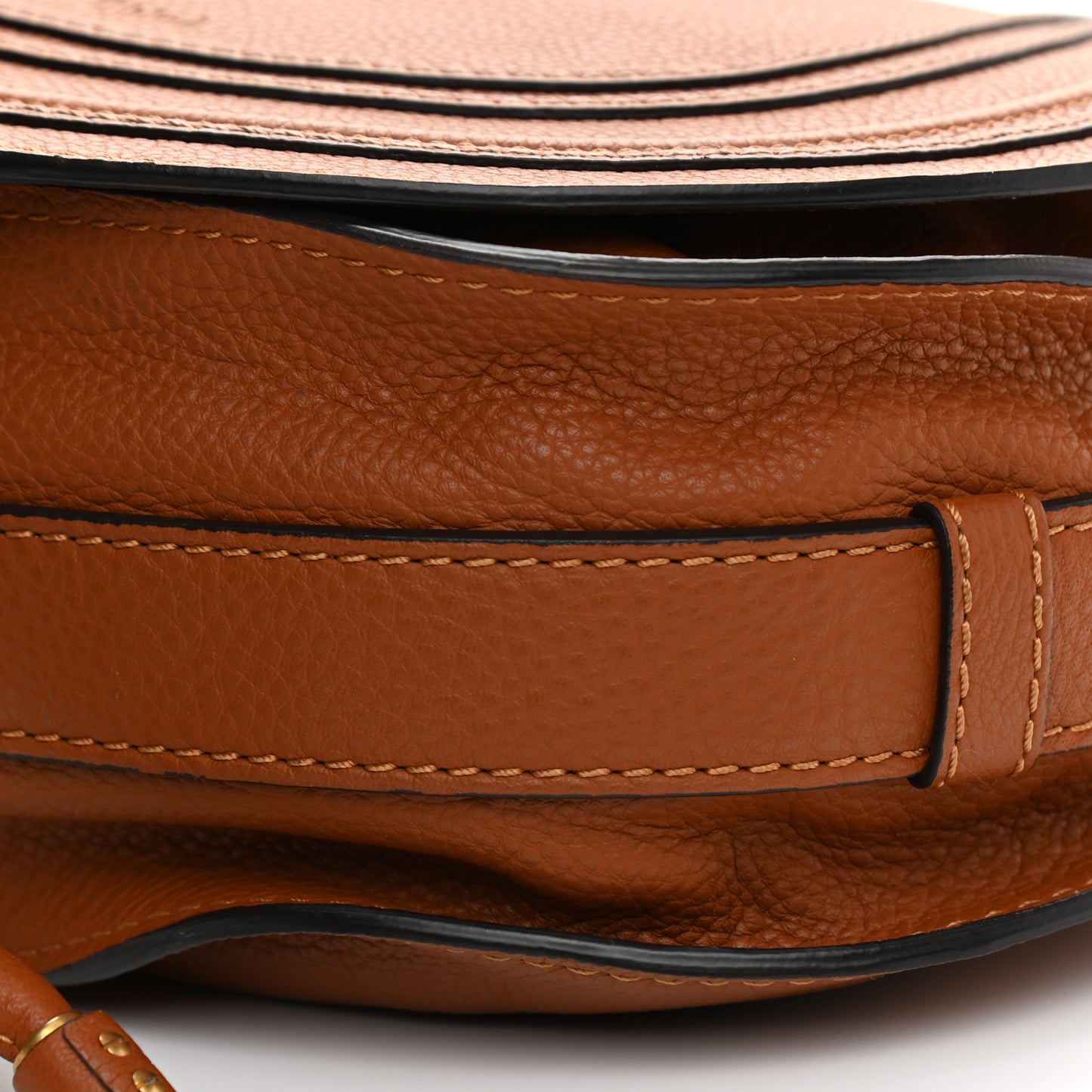 Calfskin Medium Marcie Round Crossbody Bag Tan