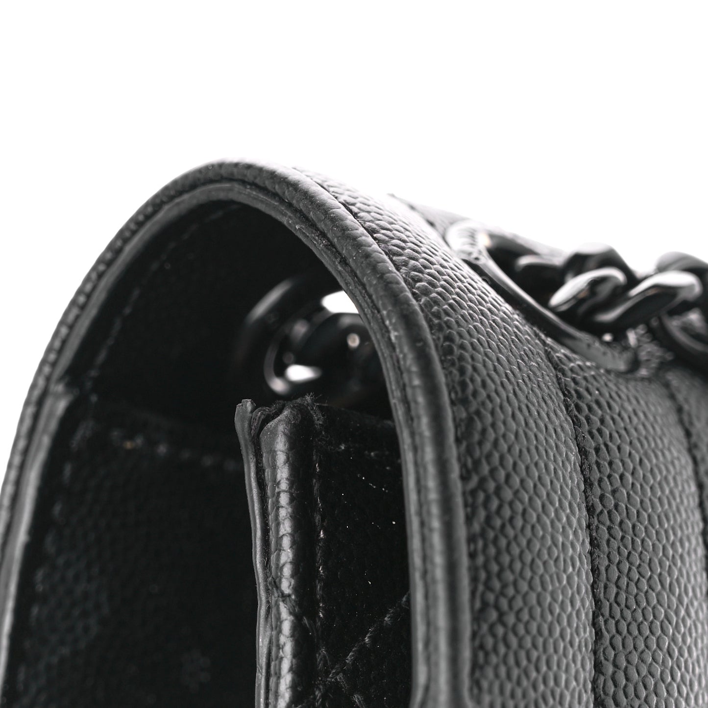 Grain De Poudre Textured Mixed Matelasse Triquilt Medium Monogram Monochrome Satchel Black