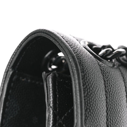 Saint Laurent Grain De Poudre Textured Mixed Matelasse Triquilt Medium Monogram Monochrome Satchel Black 12 of 13