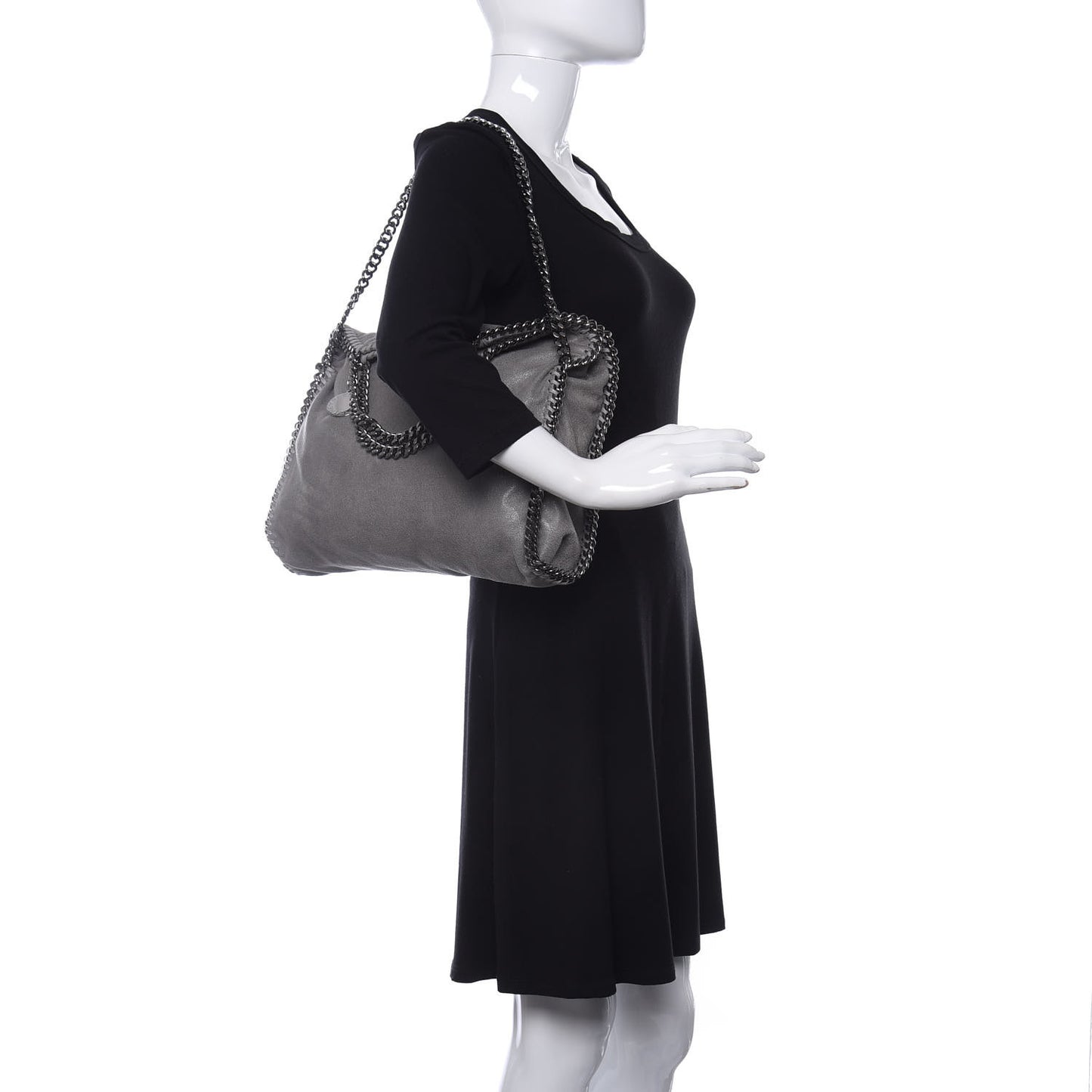 Shaggy Deer Falabella Fold Over Tote Grey
