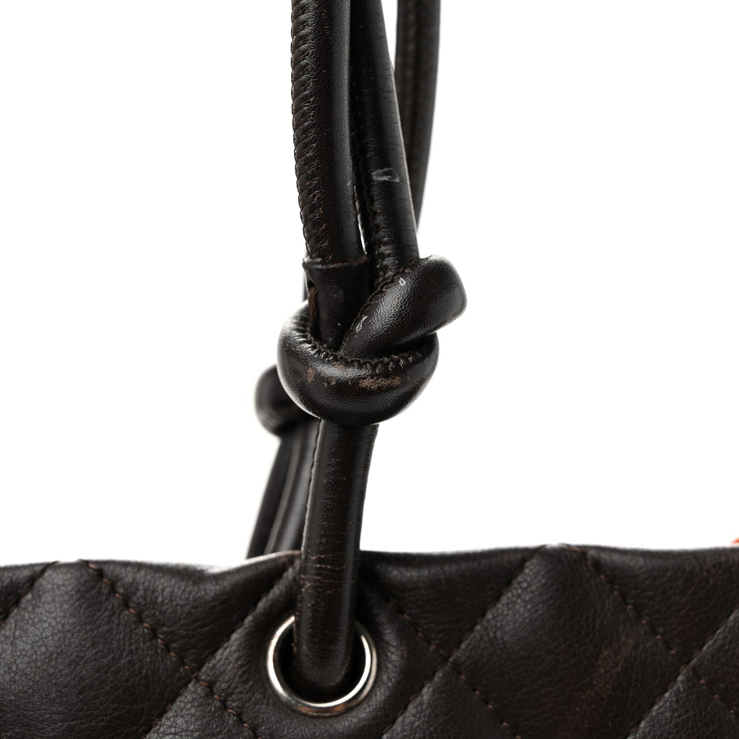 Calfskin Quilted Medium Cambon Tote Brown Beige