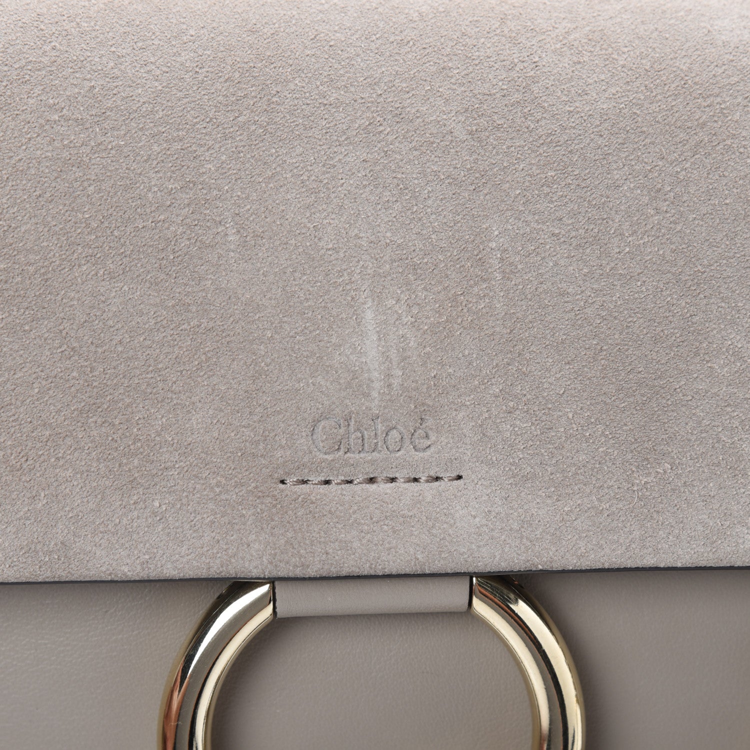 Chloe Suede Calfskin Small Faye Shoulder Bag Motty Grey 10 of 11