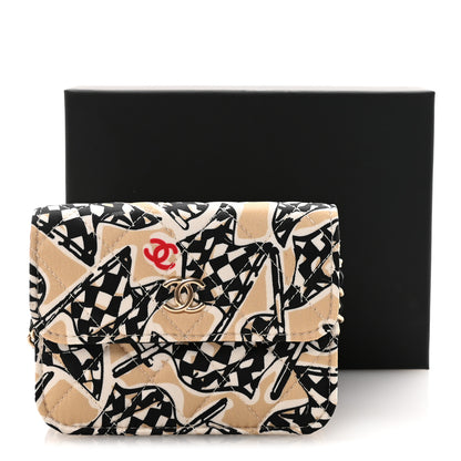 Chanel Canvas Check Flag Printed CC Clutch With Chain Beige Multicolor 11 of 11