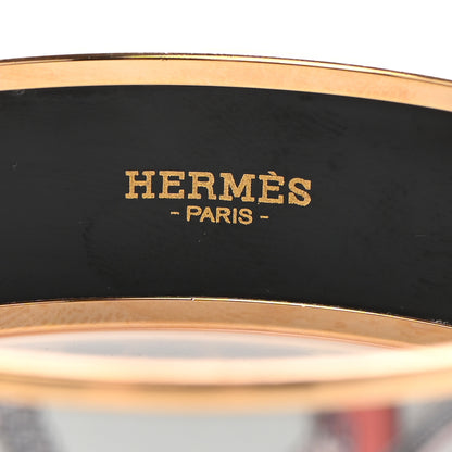 Hermes Enamel Printed Wide Cavald'Or Bracelet 70 Romantique 5 of 6