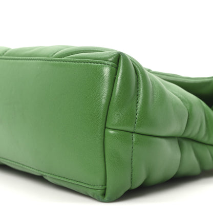 Saint Laurent Lambskin Quilted Small Loulou Puffer Monogram Chain Satchel New Vert 10 of 10