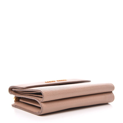 Miu Miu Goatskin Madras Flap Wallet Cammeo 4 of 16