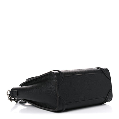 Celine Drummed Calfskin Nano Luggage Black 4 of 10