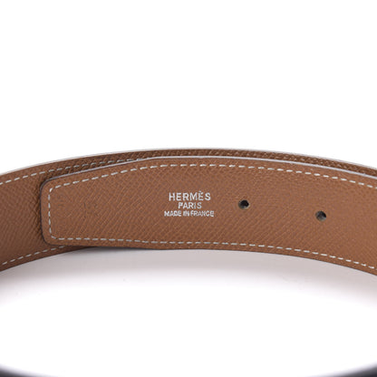 Hermes Box Courchevel 32mm H Belt 75 Black Gold 3 of 8