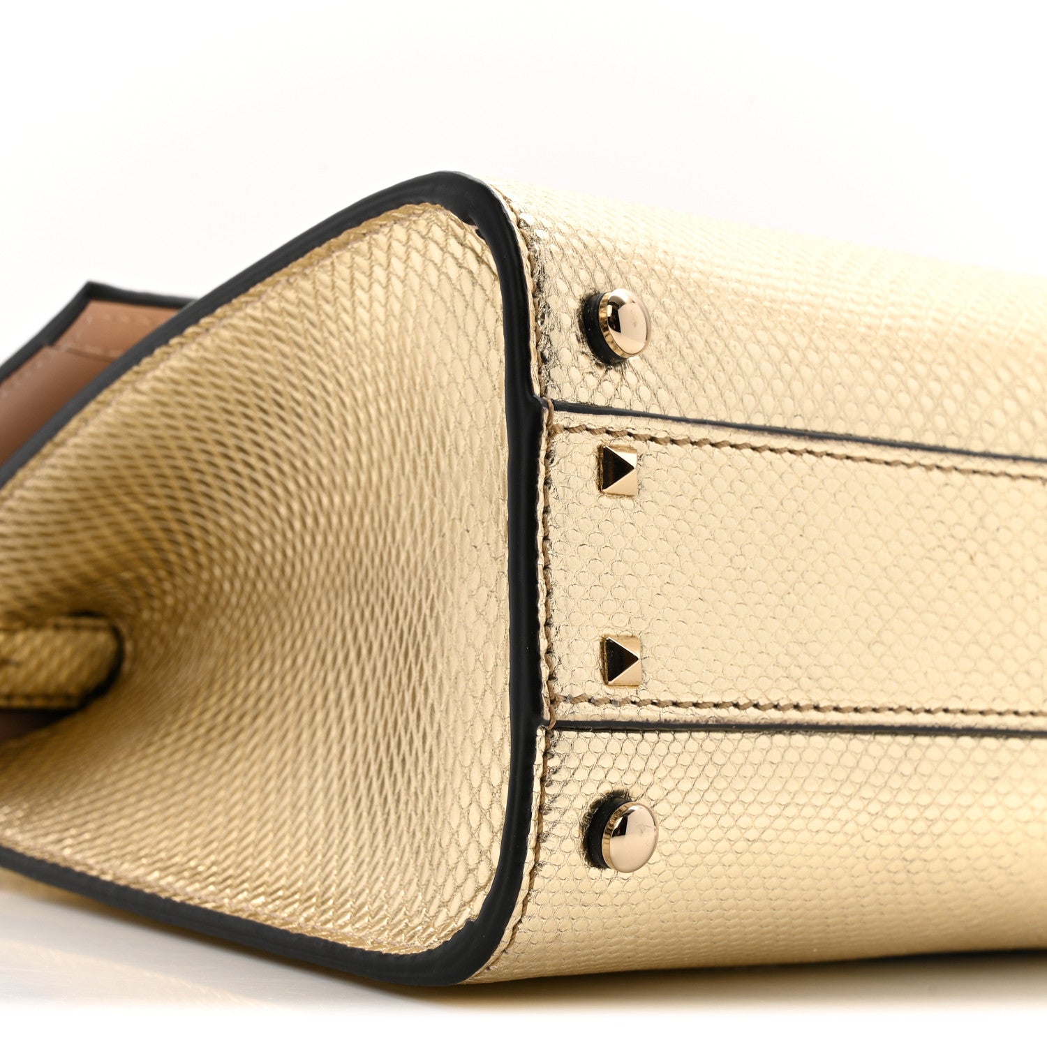 Valentino Garavani Metallic Calfskin Crystal Snake Embossed Mini VSling Top Handle Bag Gold 8 of 9