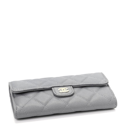 Chanel Caviar Quilted Medium Flap Wallet Grey 4 of 8