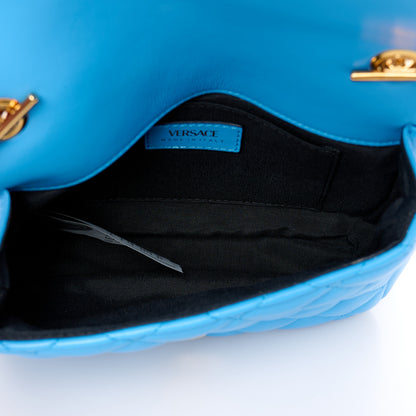 Versace Nappa Quilted Small Medusa Chain Crossbody Blue 5 of 10
