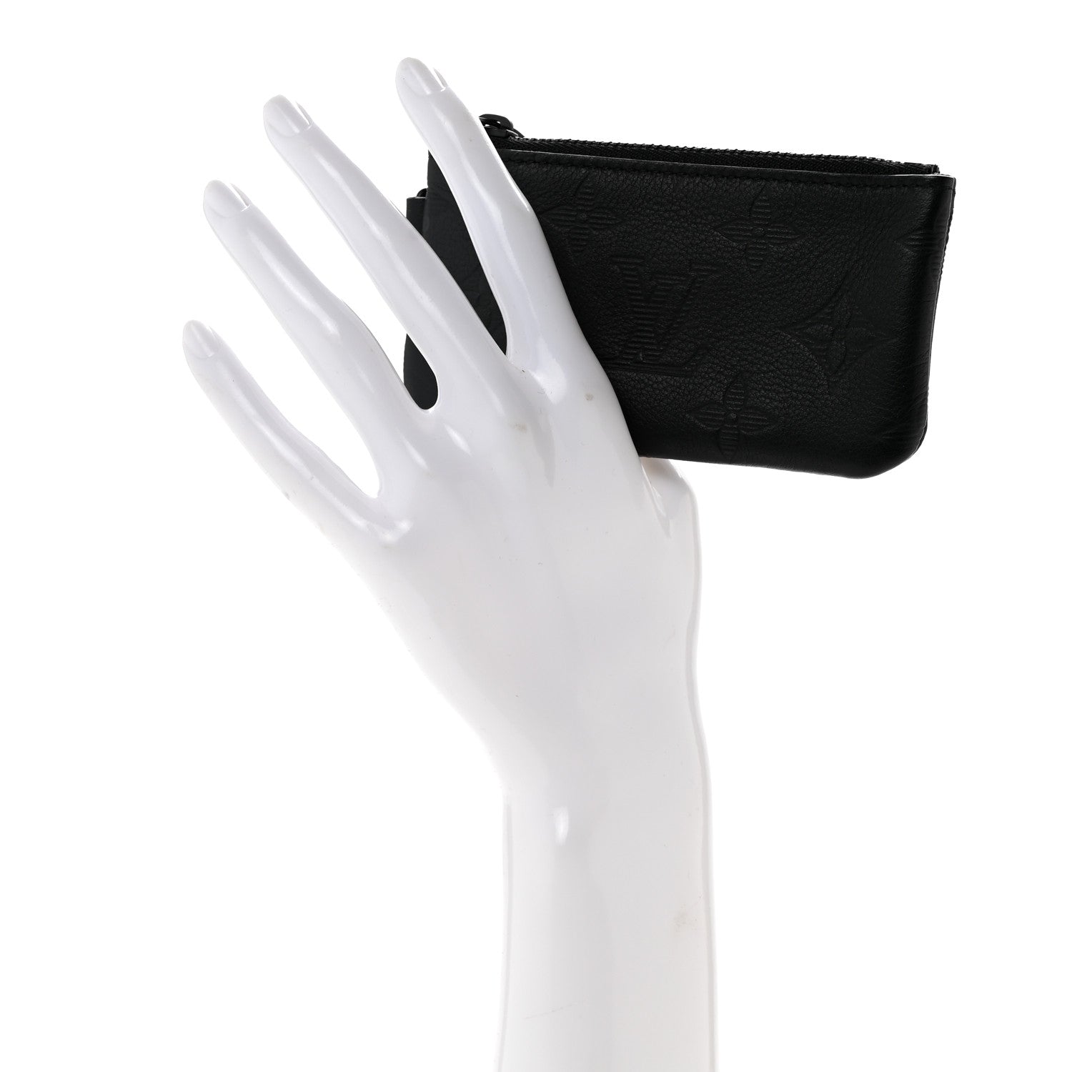 Louis Vuitton Calfskin Monogram Shadow Key Pouch Black 2 of 6