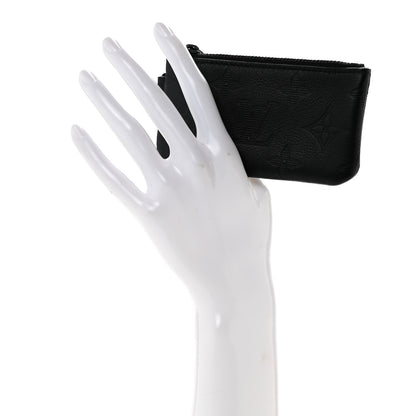 Louis Vuitton Calfskin Monogram Shadow Key Pouch Black 2 of 6