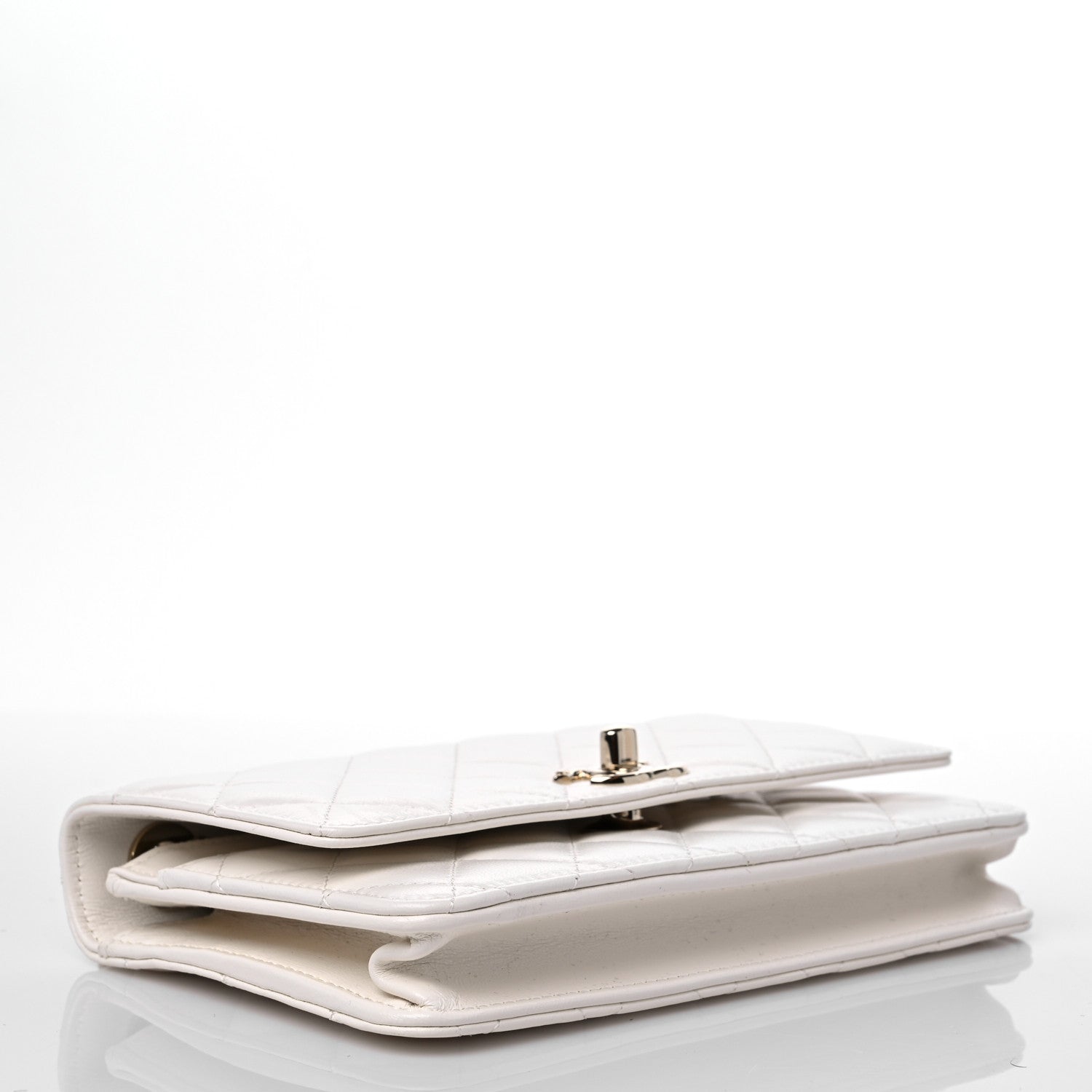 Chanel Lambskin Quilted Trendy CC Wallet On Chain WOC White 5 of 13