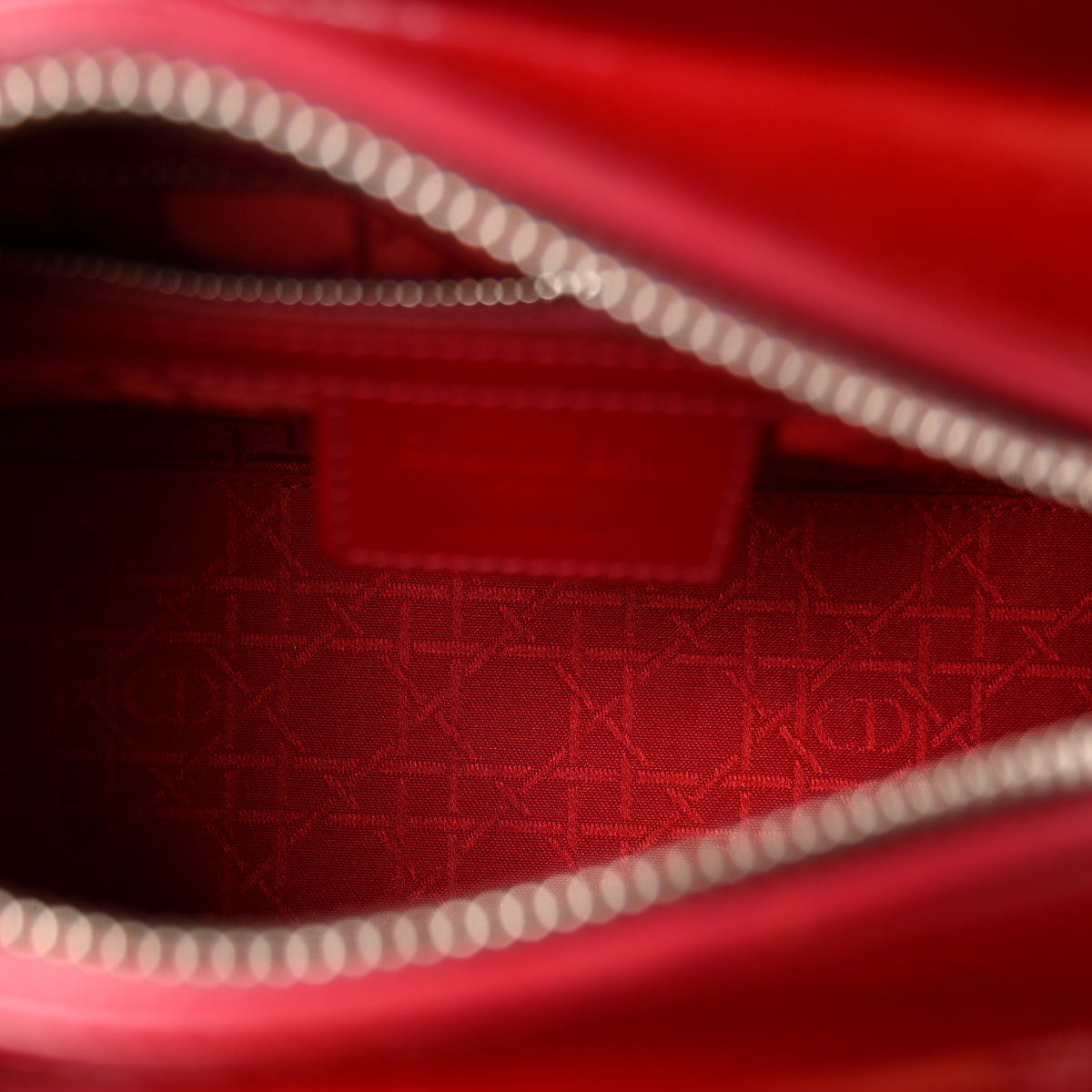 Patent Cannage Medium Lady Dior Red
