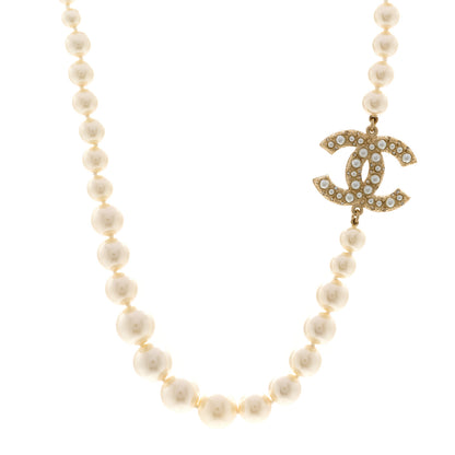 Chanel Pearl CC 100th Anniversary Necklace Light Gold 1 of 6