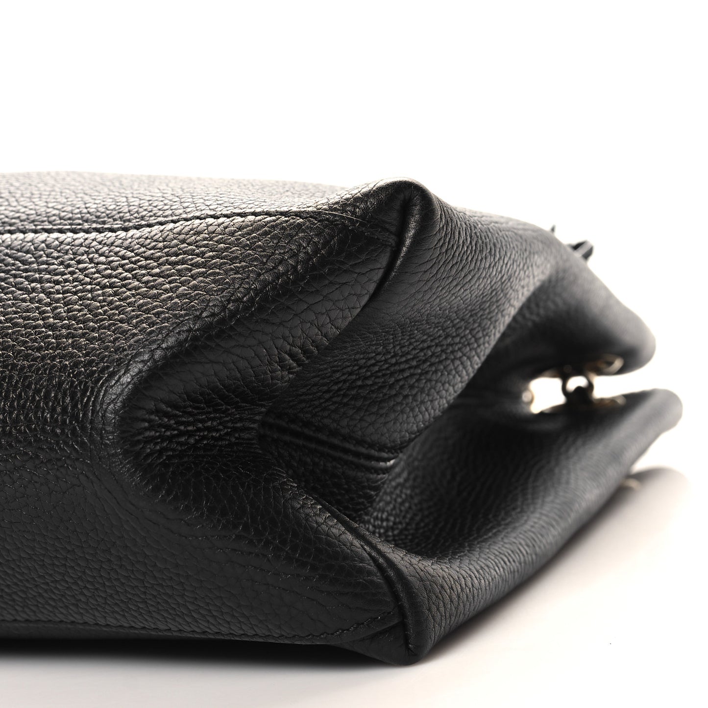 Pebbled Calfskin Medium Soho Chain Shoulder Bag Black