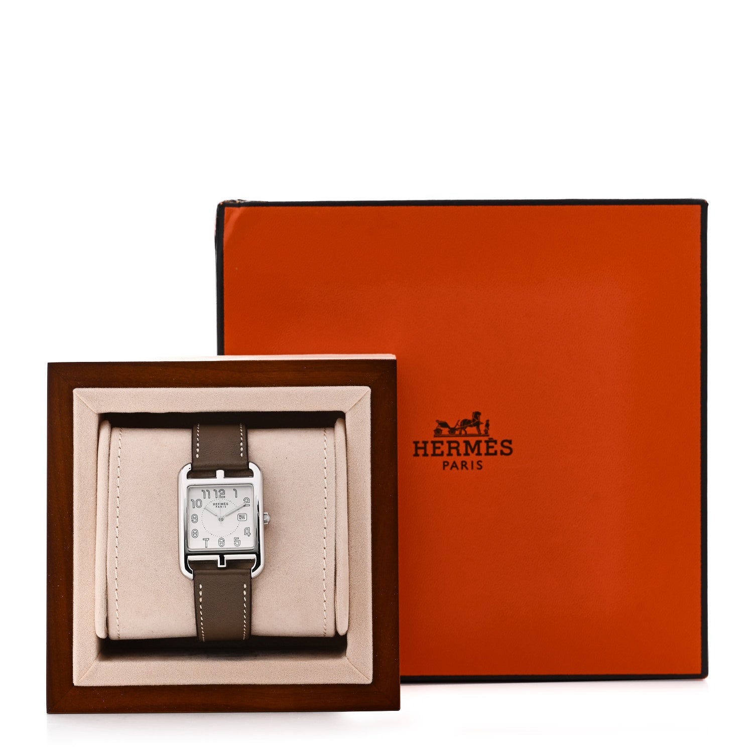 Hermes Stainless Steel Swift 29mm Cape Cod Quartz Watch Etoupe 5 of 5