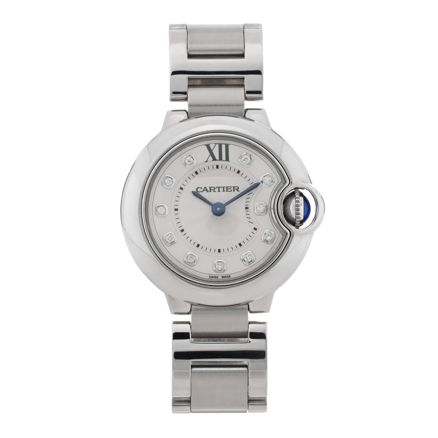 Cartier Stainless Steel Diamond 28mm Ballon Bleu De Cartier Quartz Watch 1 of 4