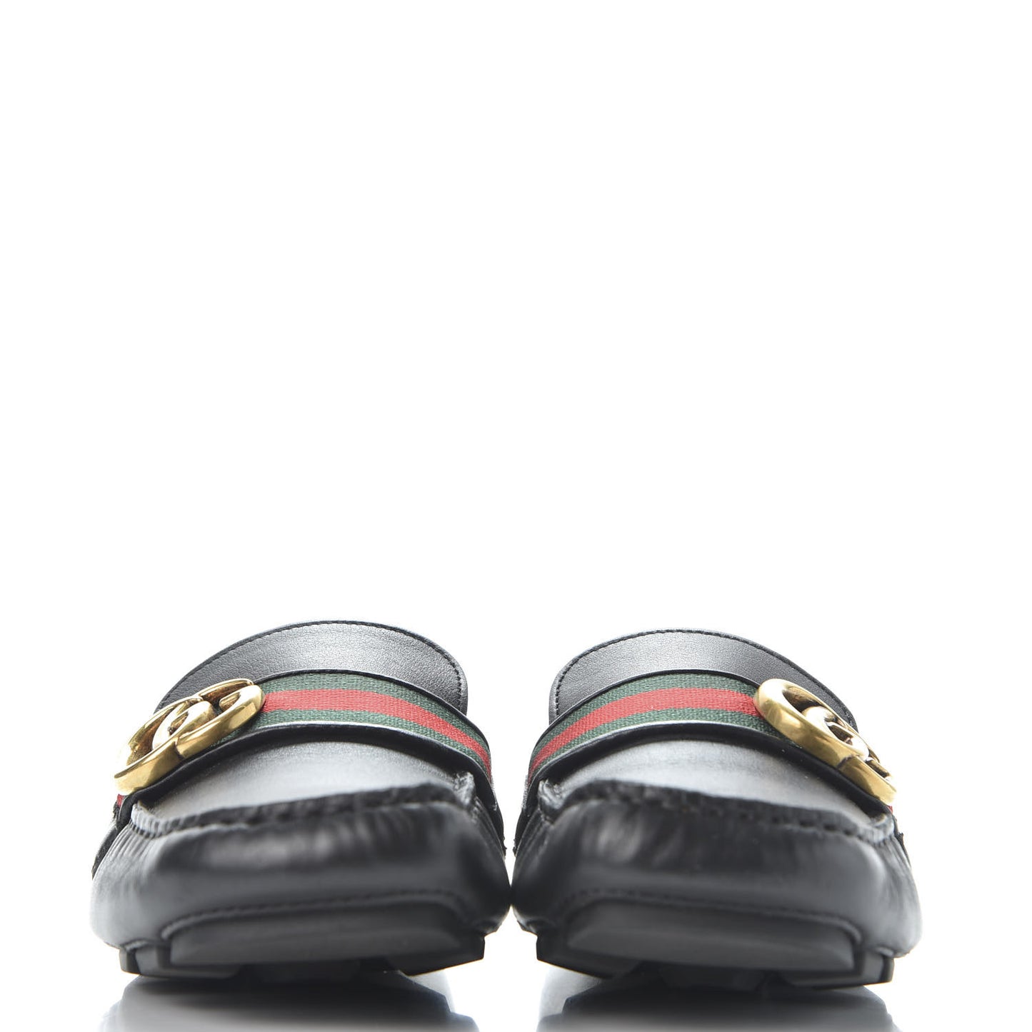 Calfskin Womens Noel Web Driver Loafers 38.5 Black