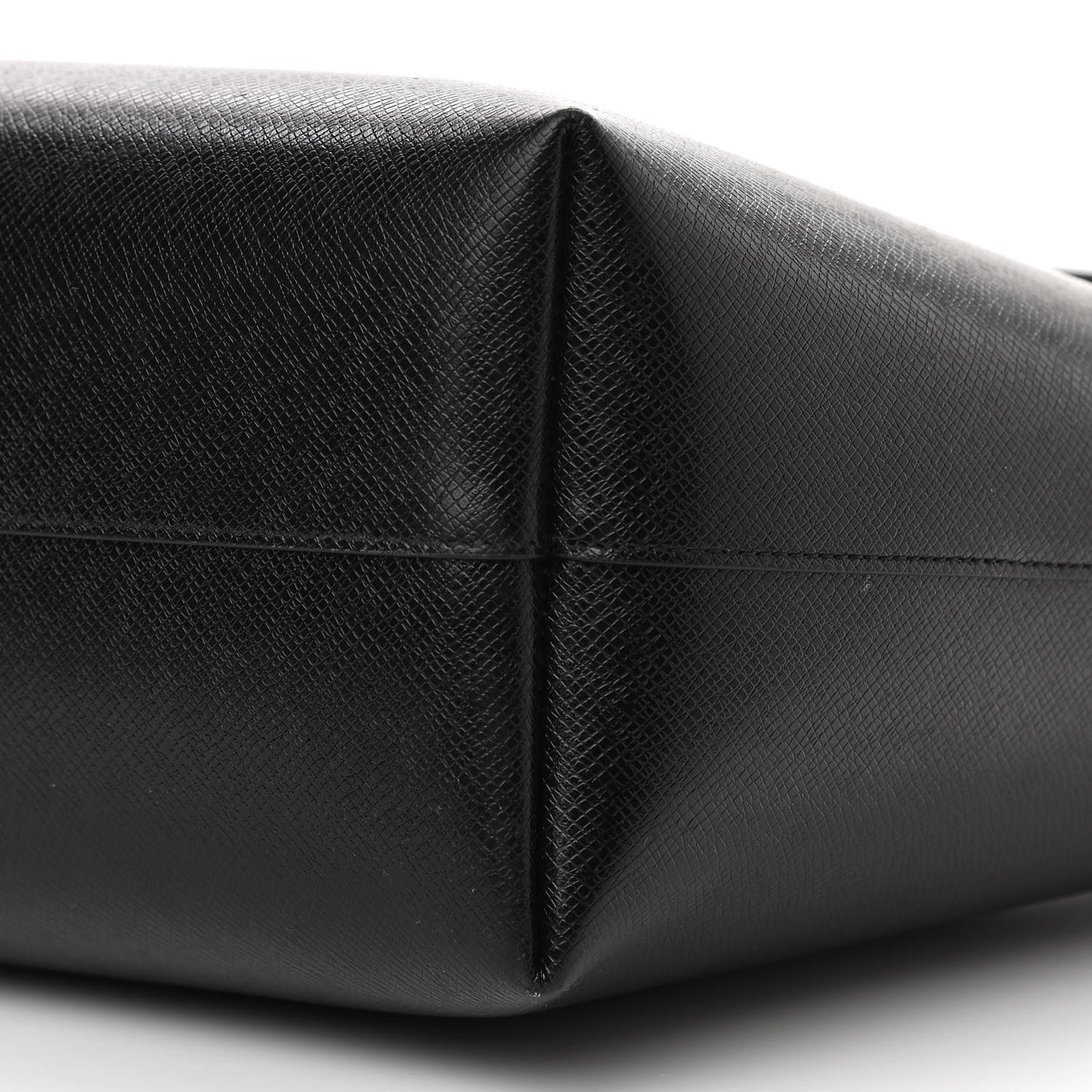 Grained Calfskin E/W Large Shopping Tote Black