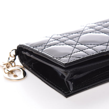 Christian Dior Patent Cannage Lady Dior Mini Wallet Black 5 of 11